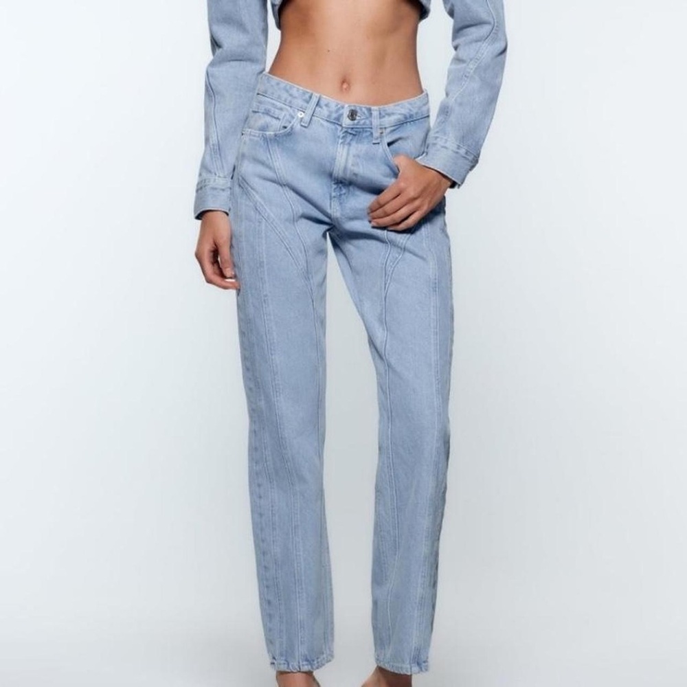 Zara Mugler Inspired Straight Seamed Jeans